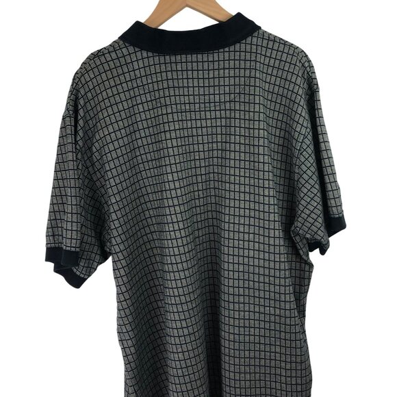 Crossings Mens Size XL Black & Brown Plaid Short Sleeve Polo Shirt - Picture 8 of 11